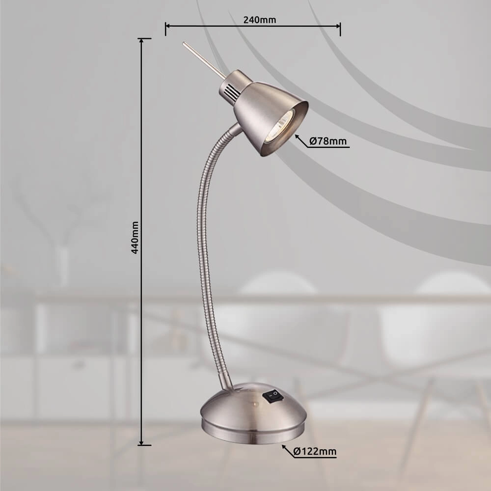 Klassische Schreibtischlampe Nuova Nickel Globo 9007371340330