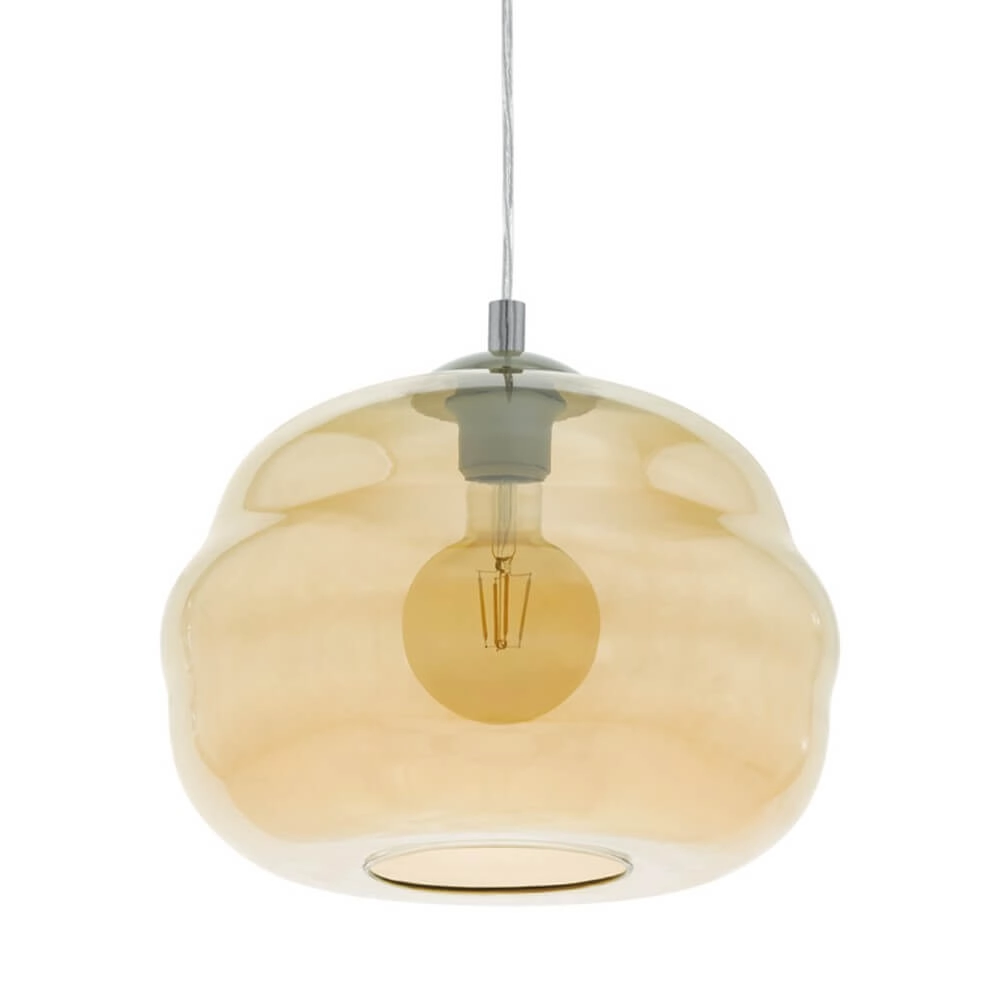 Hängelampe Dogato Chrom mit bernsteinfarbenem Glas Stars of Light 9002759395339