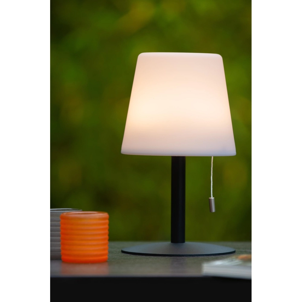 Wiederaufladbare Tischlampe Rio Schwarz-Weiß Lucide 5411212134264