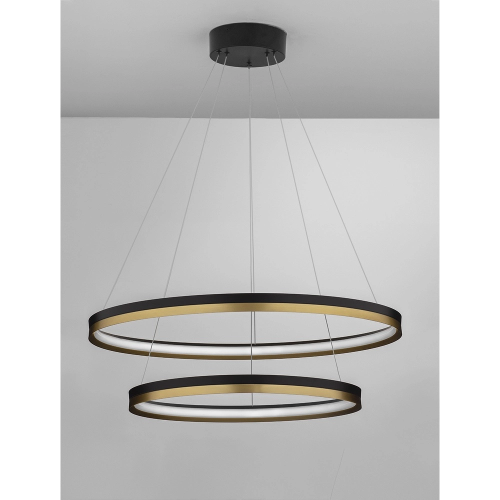 Pendelleuchte Cantria schwarz mit gold Ø 80cm Lyora 5212017439864