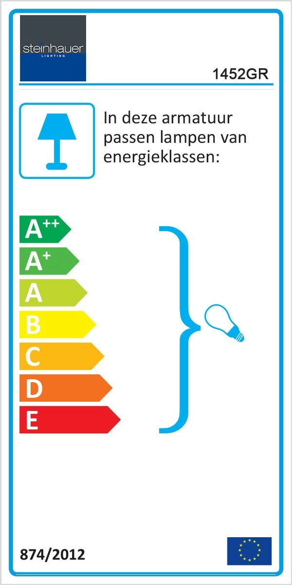 Pendelleuchte Bikkel Metallgrau mit Rauchglas Steinhauer 8712746116700