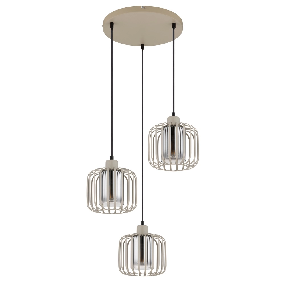 3-flammige Pendelleuchte Alfred rund sandbraun Globo 9007371531615