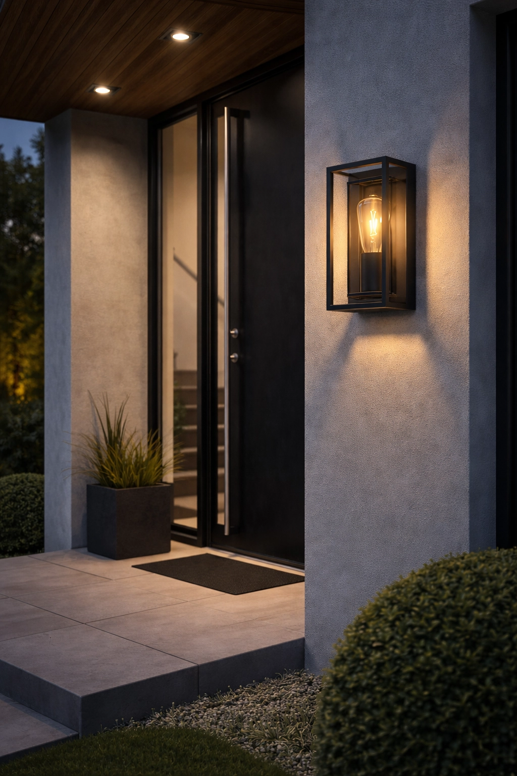 Elegante Außenlampe Leeds schwarz - E27 - Glas Artdelight 8720701104198