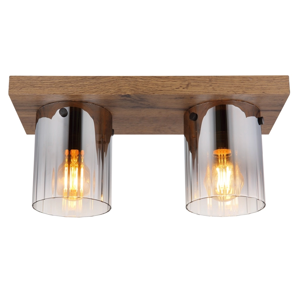 Deckenlampe Underwood Holz 2-Licht Globo 9007371481033