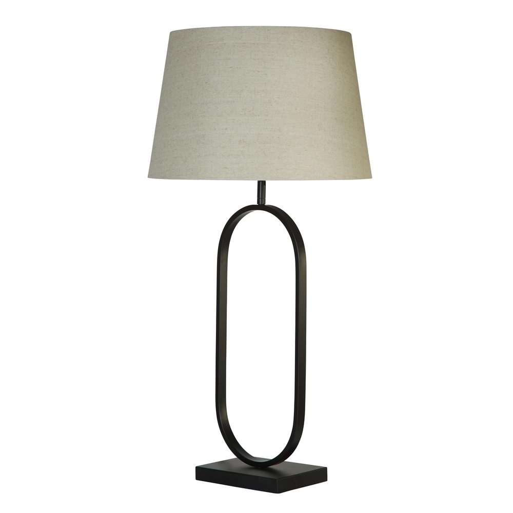 Tischlampe Modish schwarz mit Cremeton