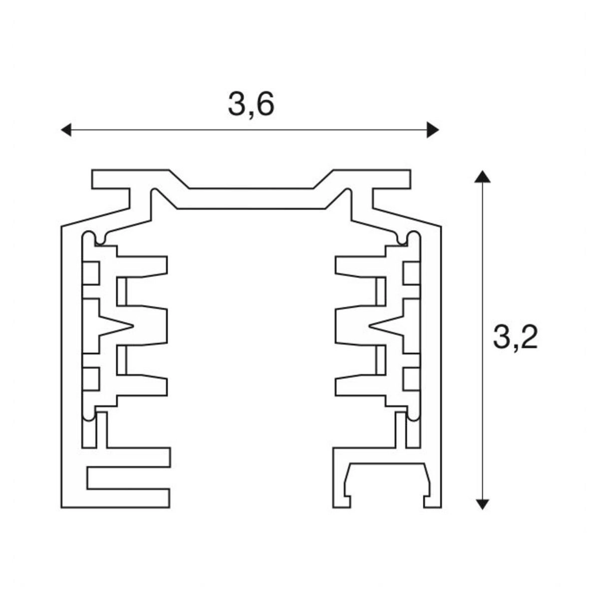 1 Meter 3-Fase Rail weiß SLV 4024163199940