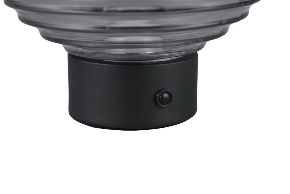 Wiederaufladbare Tischlampe schwarz Earl Rauchglas Trio 4017807601916