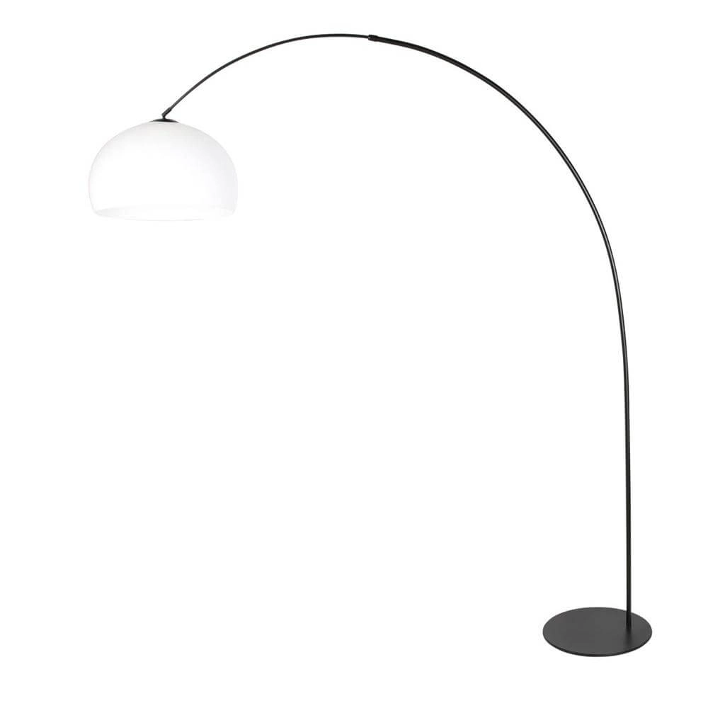 Stehlampe Curve schwarz mit weißer Schirmkugel Ø 48cm Steinhauer 8712746179408