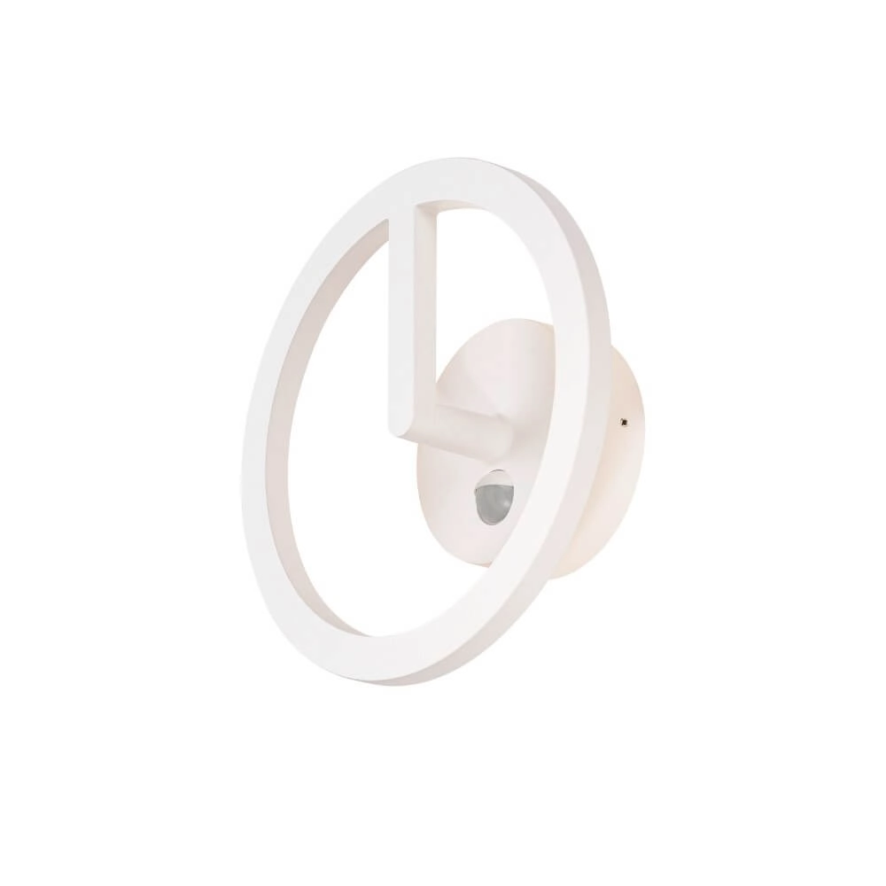 Schlanke Außenlampe Q-Ring mit Sensor - weiß