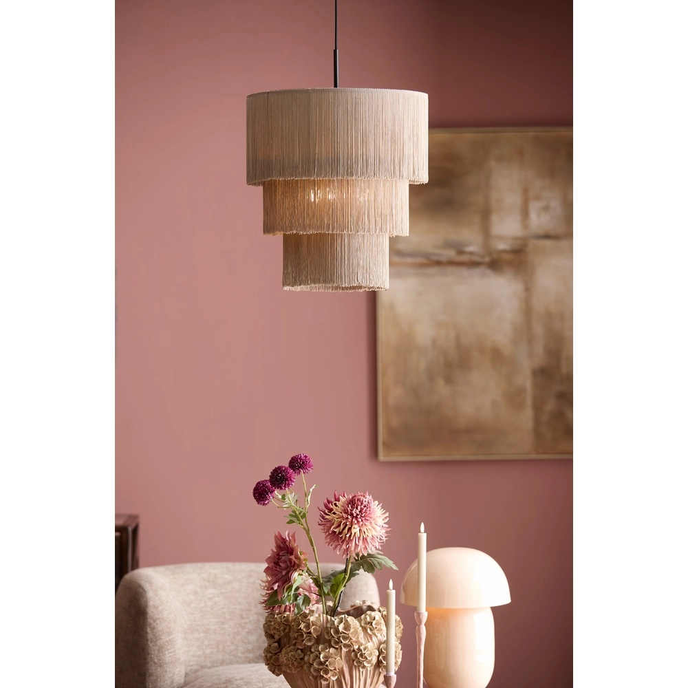 Schnur-Pendellampe Malaika Ø 45cm – taupe Light & Living 8717807816391
