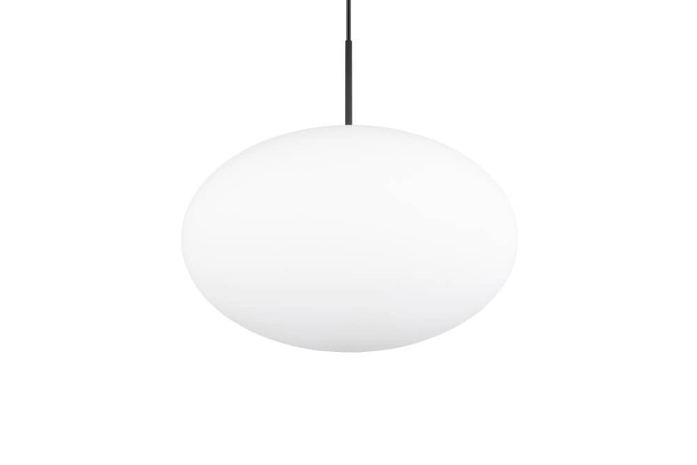 Ovale Hängelampe Fomento Ø 40cm - schwarz mit weißem Glas Trio 4017807616224