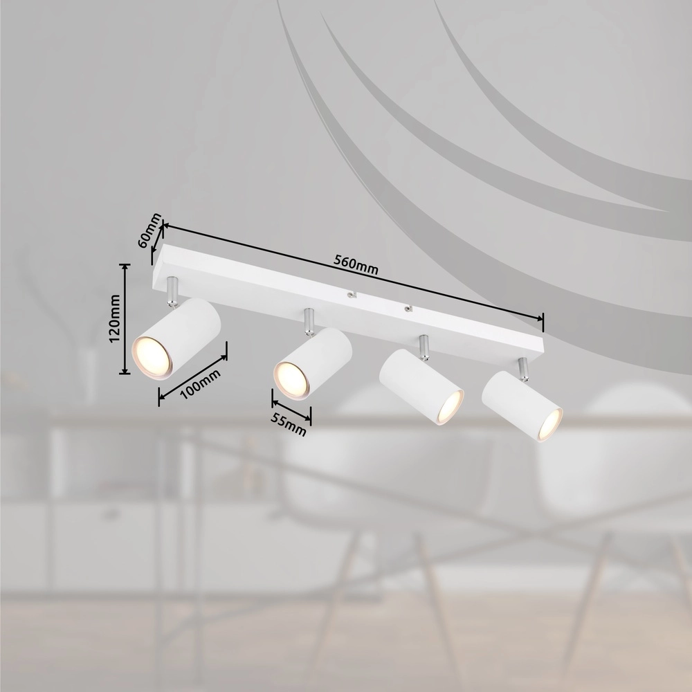 Deckenlampe 4-Licht Robby Weiß Globo 9007371439546