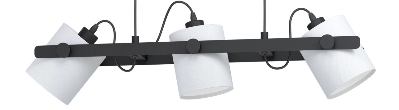 Hängeleuchte für Esszimmer Hornwood 1 3-Licht-Schwarz mit Weiß Eglo 9002759434267