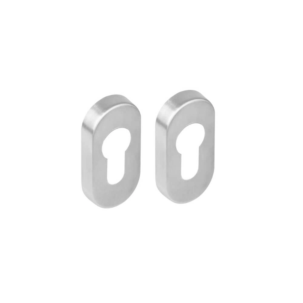 Set mit 2 Zylinder-Rosetten Tira ovaler Edelstahl 10mm Intersteel 8714186635391