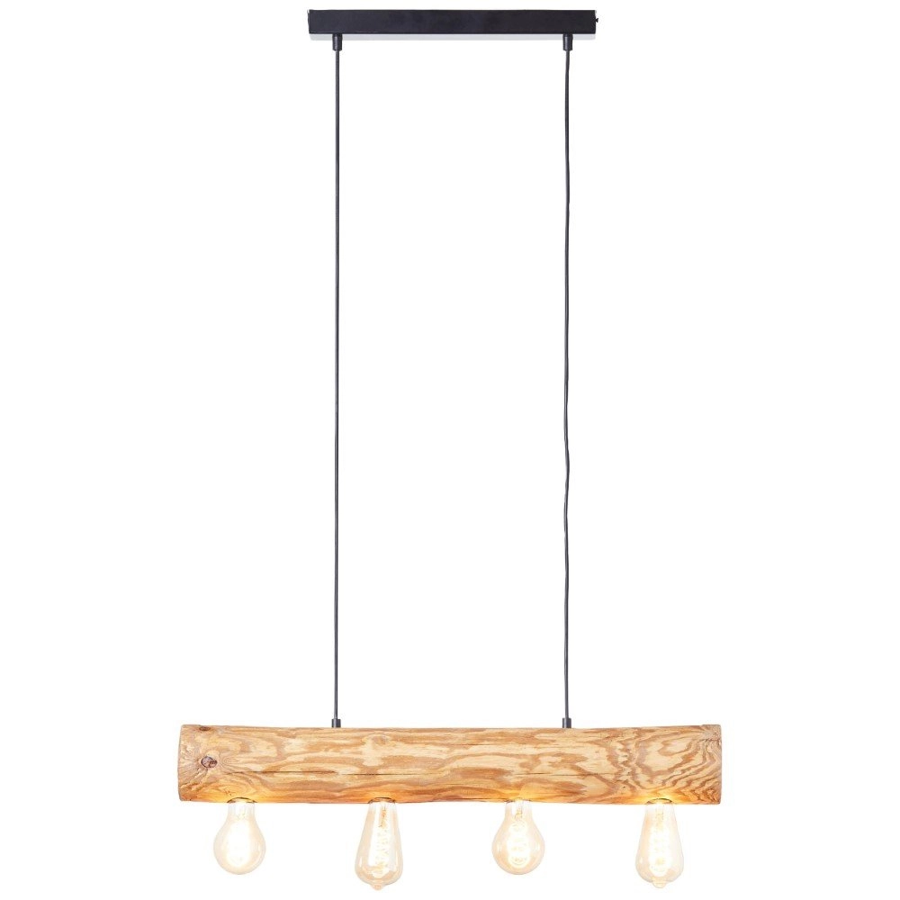 Hängelampe aus Holz Trabo 4-helles Holz mit Schwarz Brilliant 4004353393518