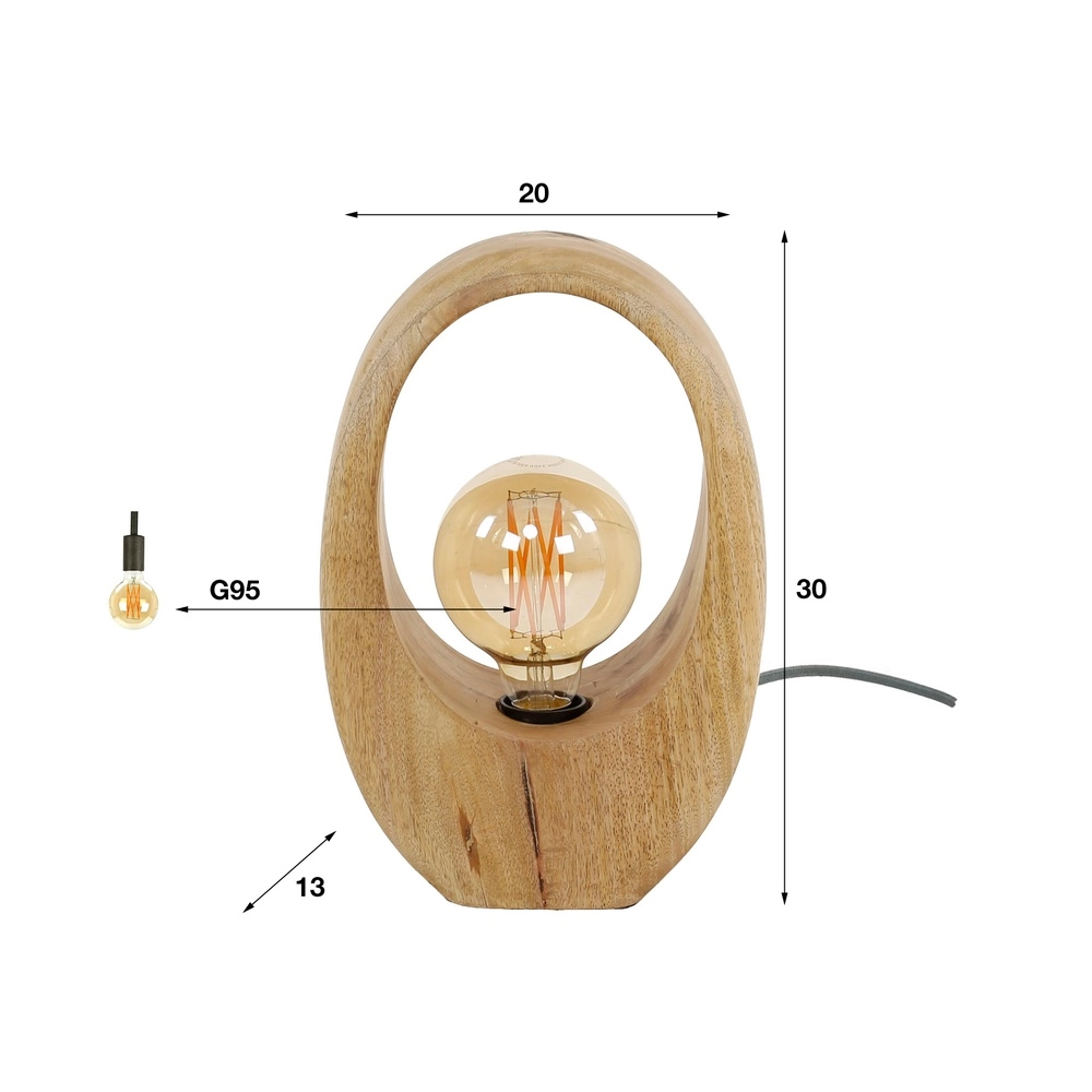 Mango-Holztischlampe Arch 1x E27 - 30cm Lyora 8716803511453