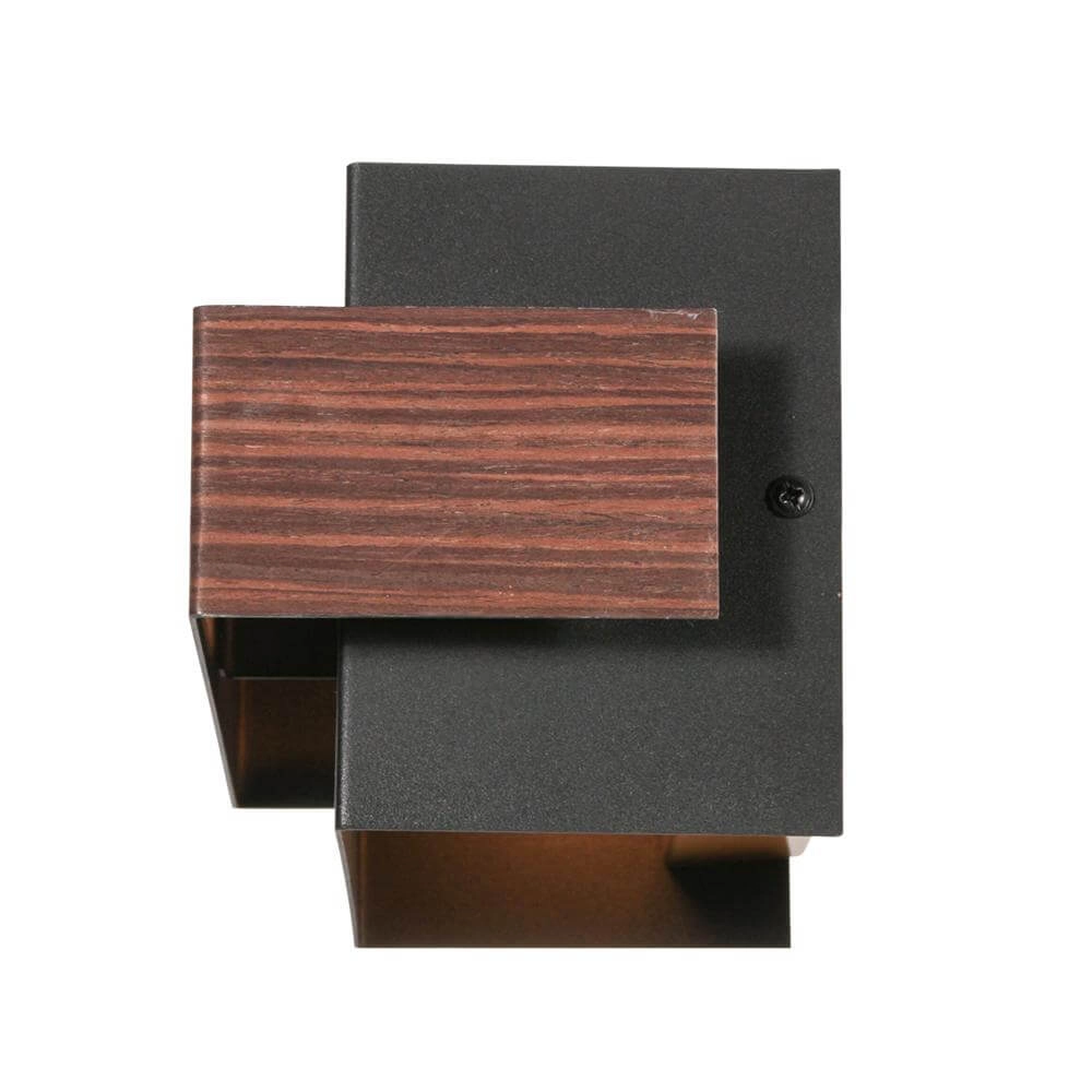 Wandleuchte Muro schwarz mit Holz M Steinhauer 8712746177756