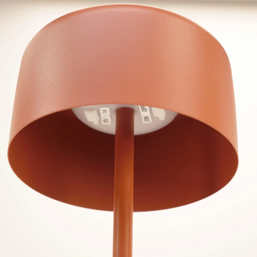 Schlanke Tischleuchte Roccanova Solar Red mit USB Eglo 9008606355068
