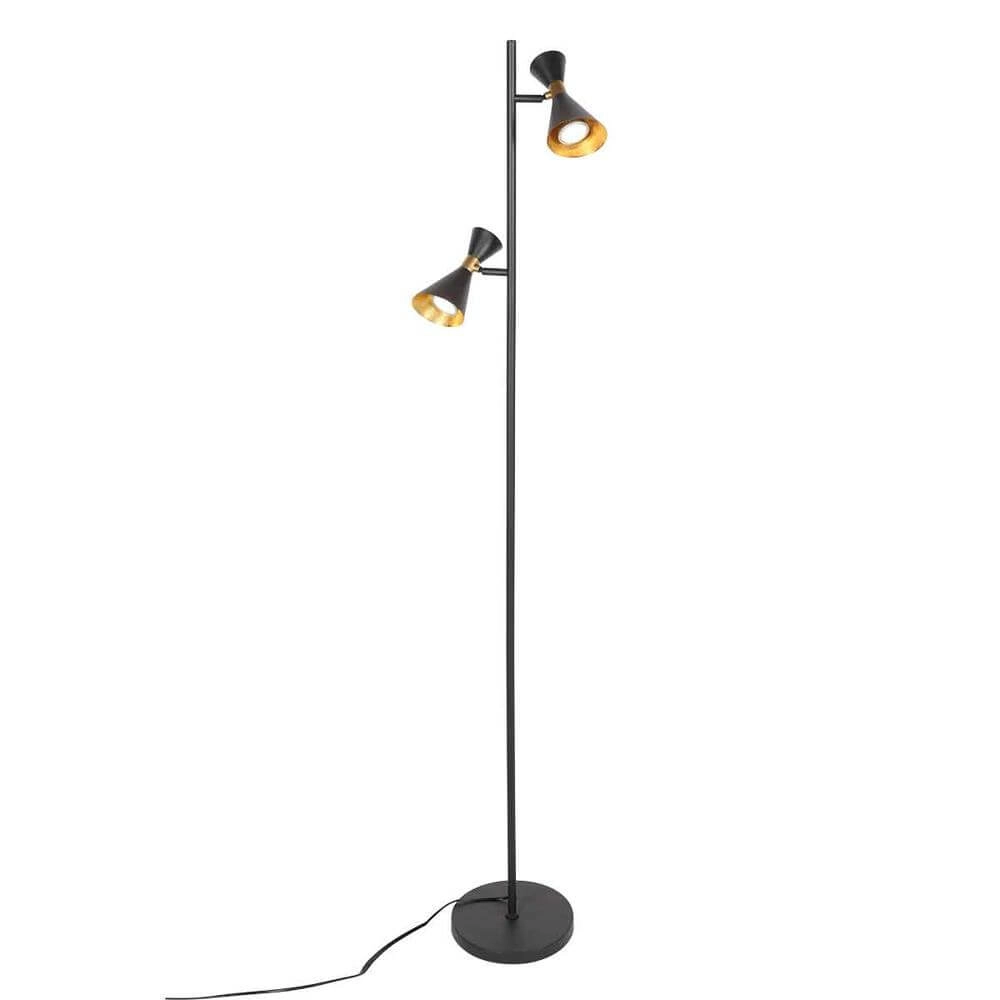 Design-Stehleuchte Preto schwarz mit gold Steinhauer 8712746176315