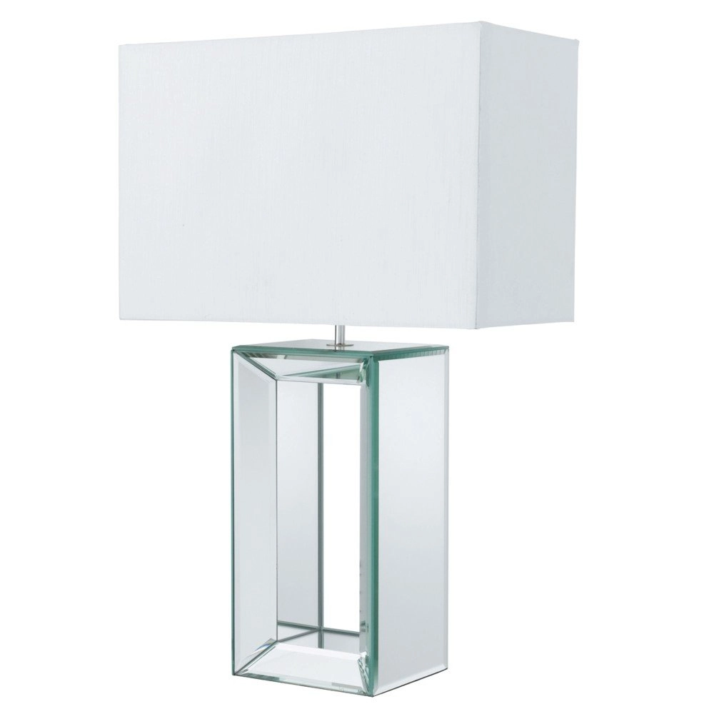 Tischlampe Mirror weiß mit Spiegelglas Searchlight 5013874416674