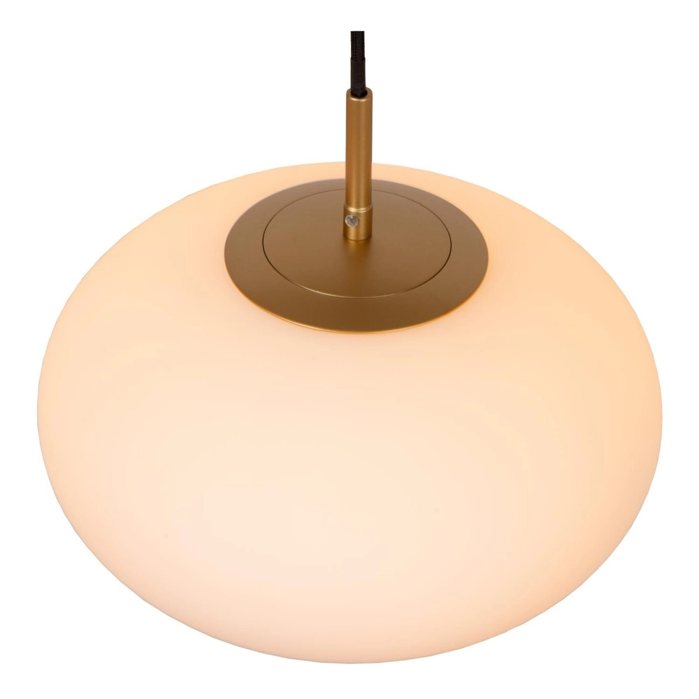 3-Licht Pendellampe Elysee Design schwarz mit Opal Lucide 5411212211774