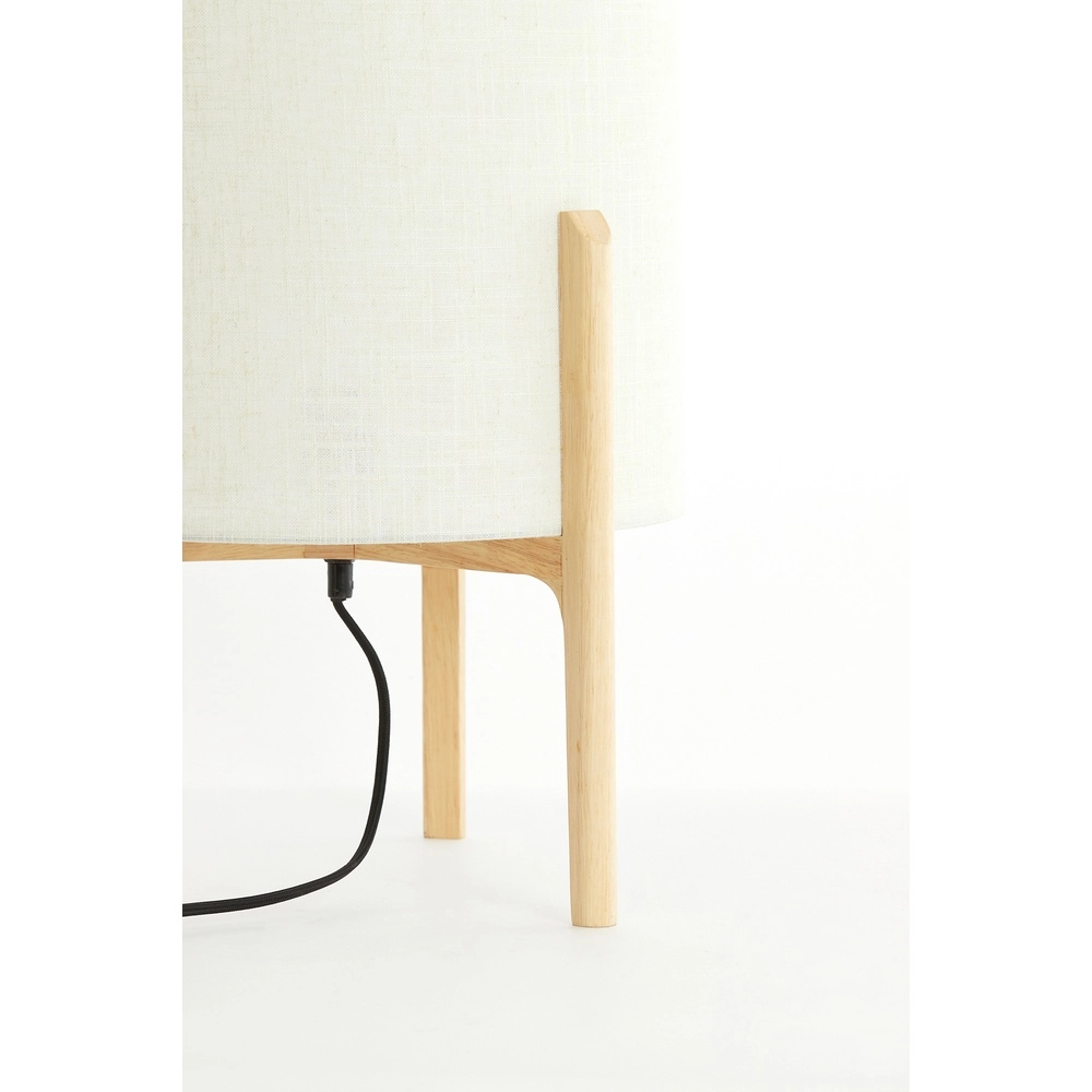 Tischlampe Litto Ø 35cm – Holzlook mit Naturleinen Light & Living 8717807792725