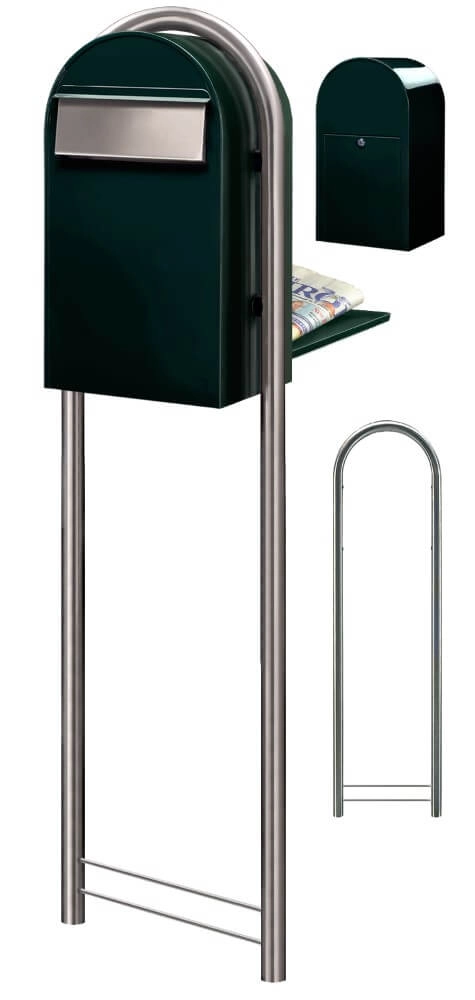 Briefkasten Grande B 6064 i Schwarz Grün Bobi 6417237034304