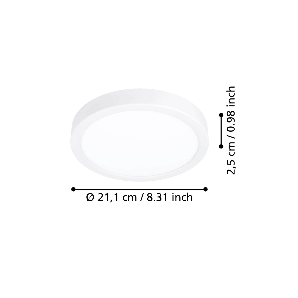 LED-Deckenlicht Fueva 6 rund – weiß – Ø 21,1 cm Eglo 9008606330157