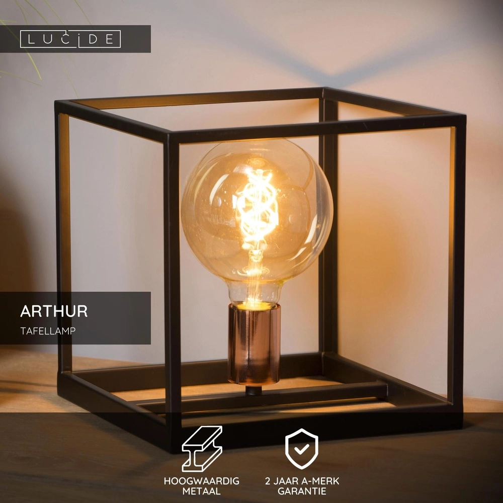 Tischlampe Arthur Schwarz Lucide 5411212082763