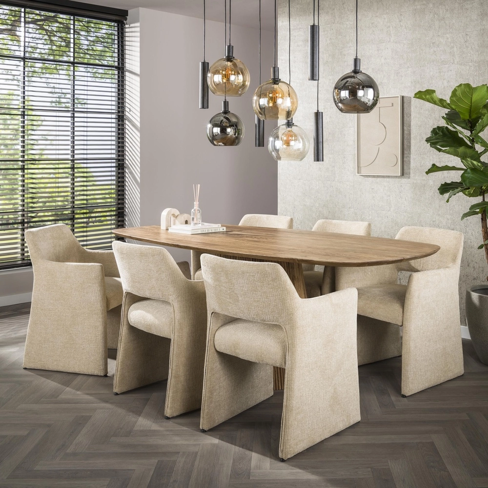 Esstisch-Pendellampe Sfera mit farbigen Glaskugeln und Anhängern Lyora 8716803512405