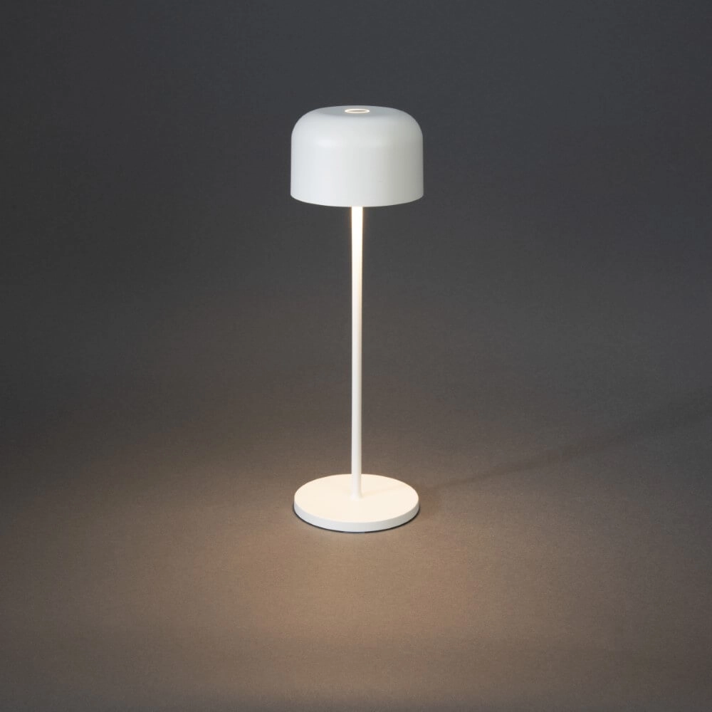 Weiße Tischlampe Lille wiederaufladbar KonstSmide 7318307834253