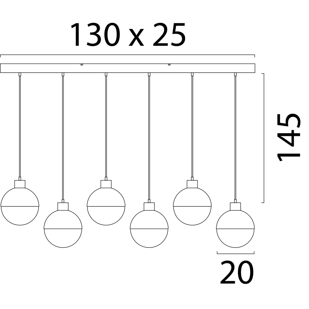 6-Licht Pendellampe Opera Beige Terra Masterlight 8718121424200