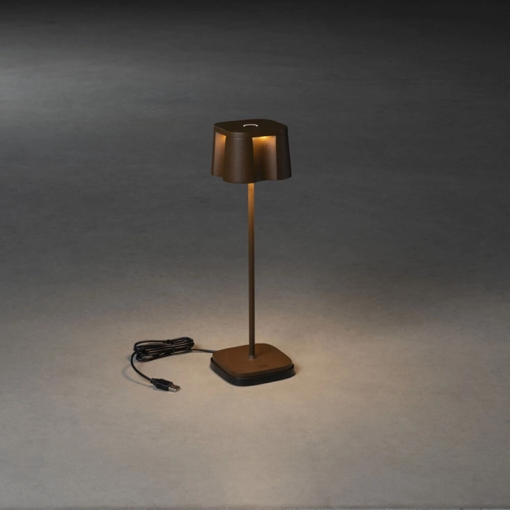 Rostbraune Tischlampe Nice wiederaufladbar KonstSmide 7318307818970