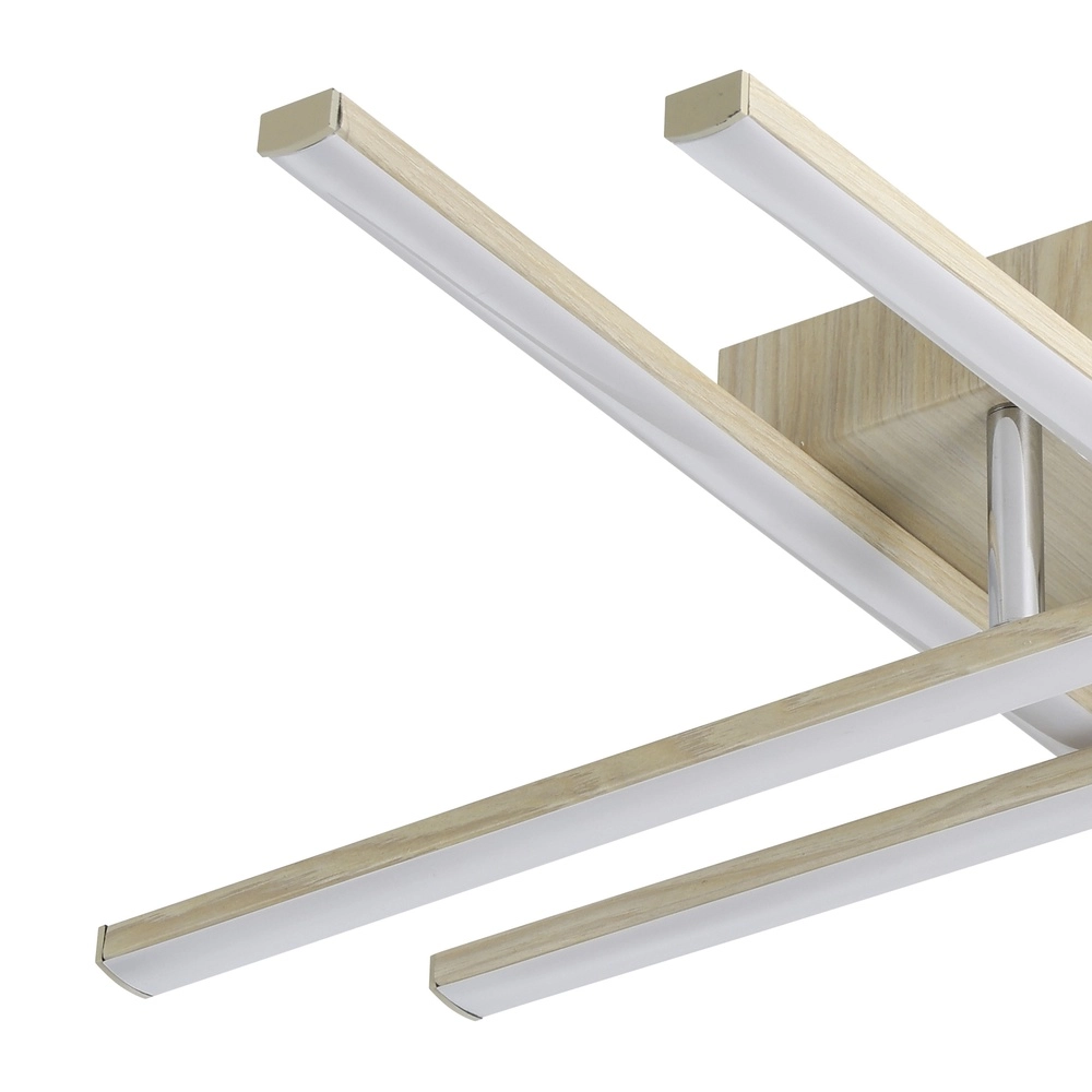 LED-Deckenlampe mit Holzoptik Lasana 4 51x51 cm Eglo 9008606310302
