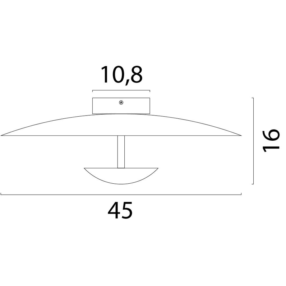 Deckenlampe 16 cm Scala Ø 45 cm schwarz mit Nickel Masterlight 8718121397436