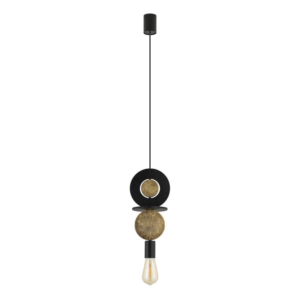 Design-Pendelleuchte Drops Wood E 1-flammig schwarz
