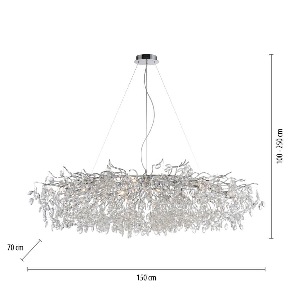 Kronleuchter Ricicle 150 cm Chrom Paul Neuhaus 4012248382097