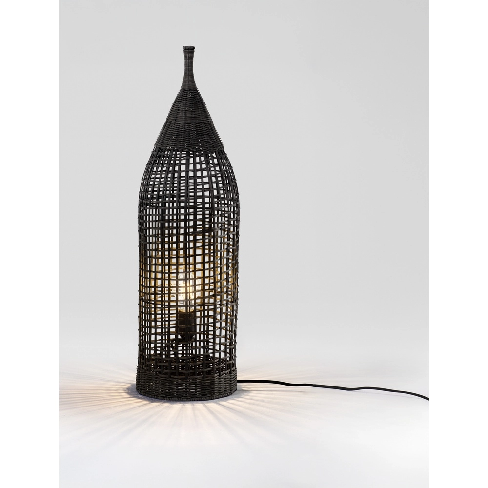 Böhmische Stehleuchte Naos Rattan 73H schwarz Lyora 5212017477569