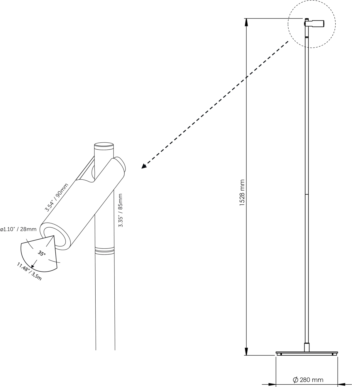 12-Volt-Stehlampe AIM FLOOR In-lite 8717051007323