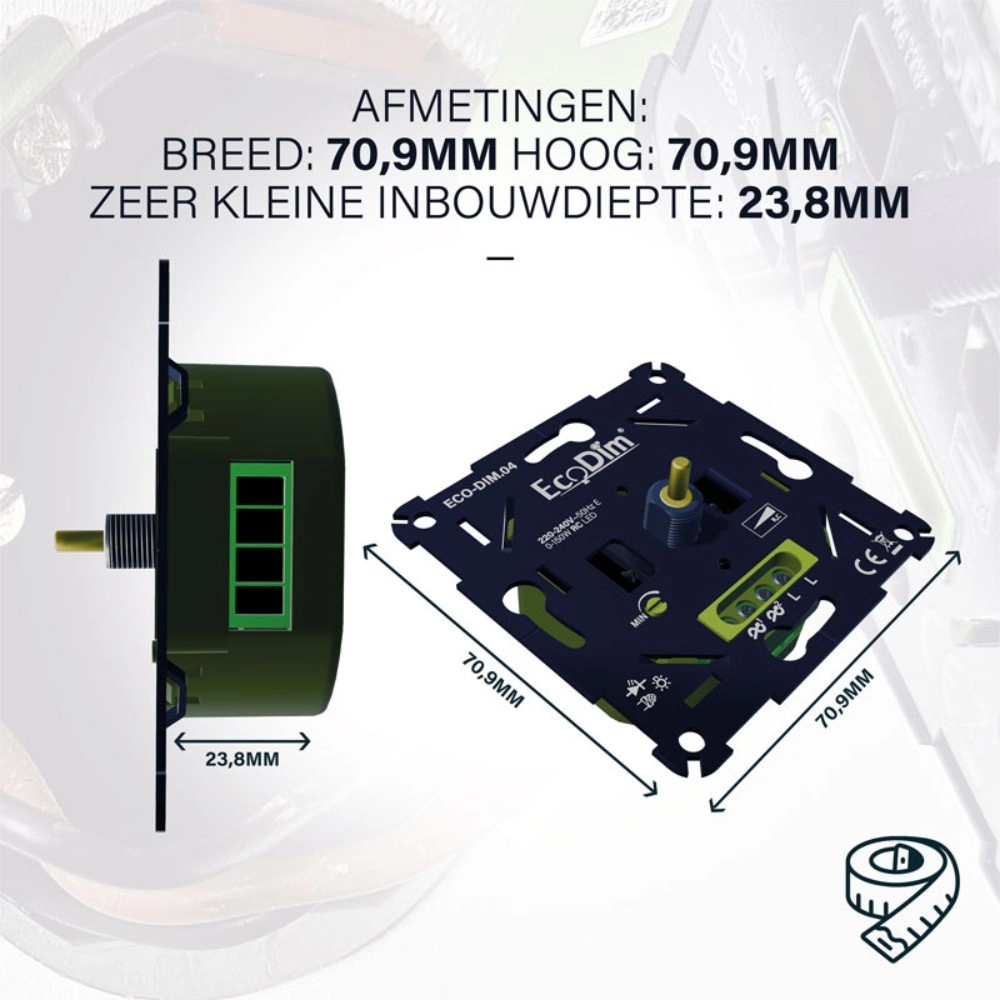 Led dimmer 0 tot 150W ecodim phase cut Vtac 8719322370716