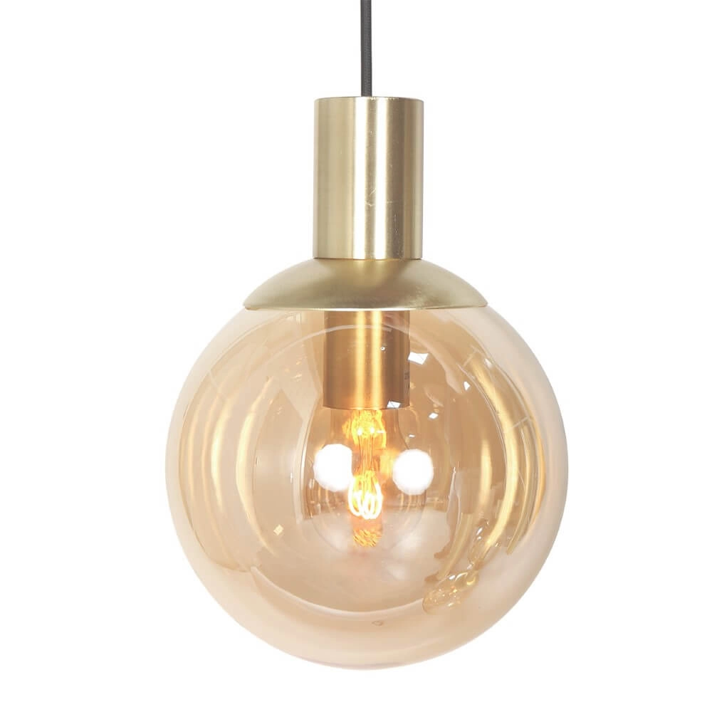 Esstisch-Hängelampe Bollique Gold mit bernsteinfarbenem Glas Steinhauer 8712746172980