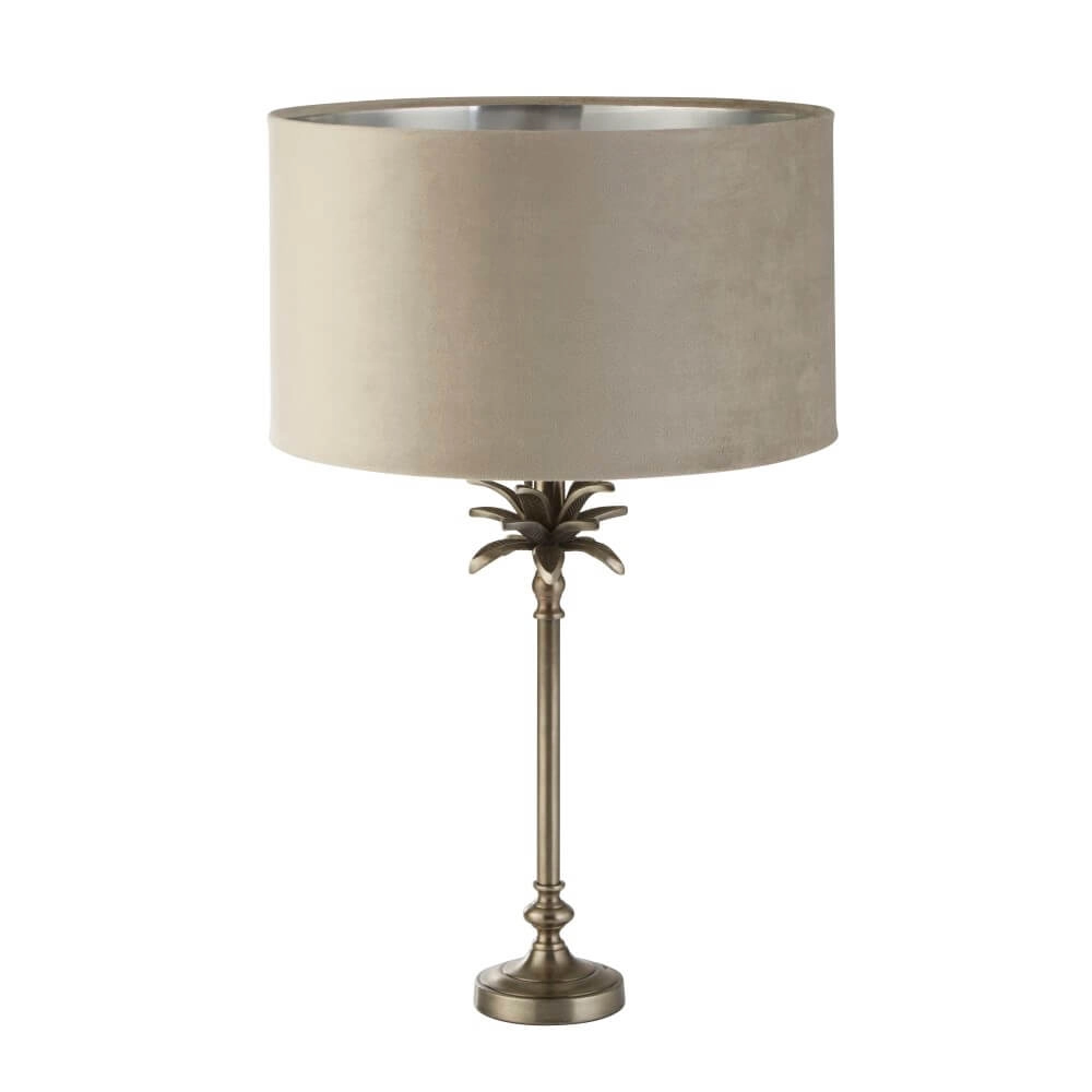 Tischlampe Palm Gold mit Cremeton