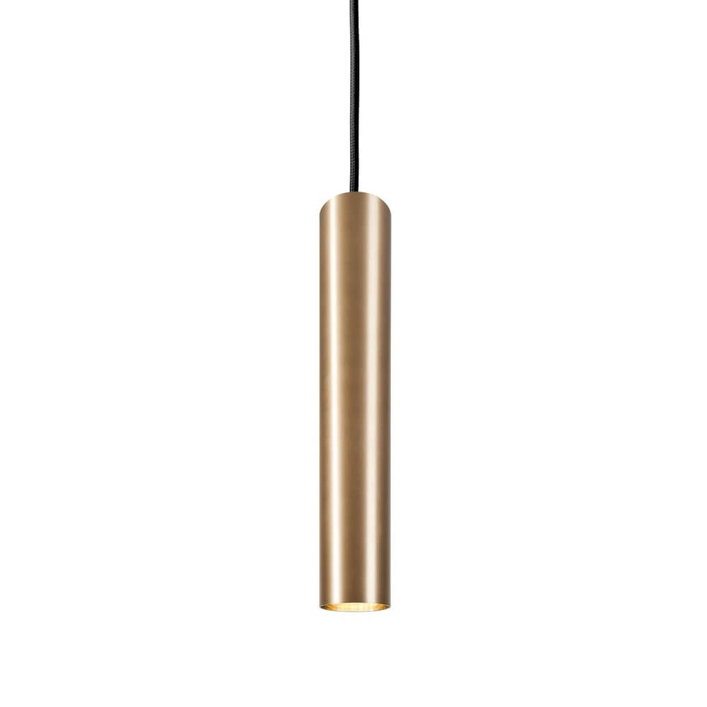 Schlanke Hängelampe Eye schwarzes Gold