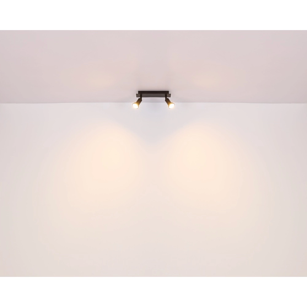 Oberflächenmontierter Spot Drew Schwarz mit Holz Globo 9007371442775