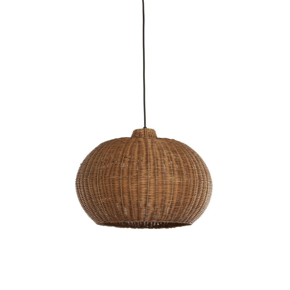 Rattan-Pendellampe Melzor Ø 45cm – dunkelbraun