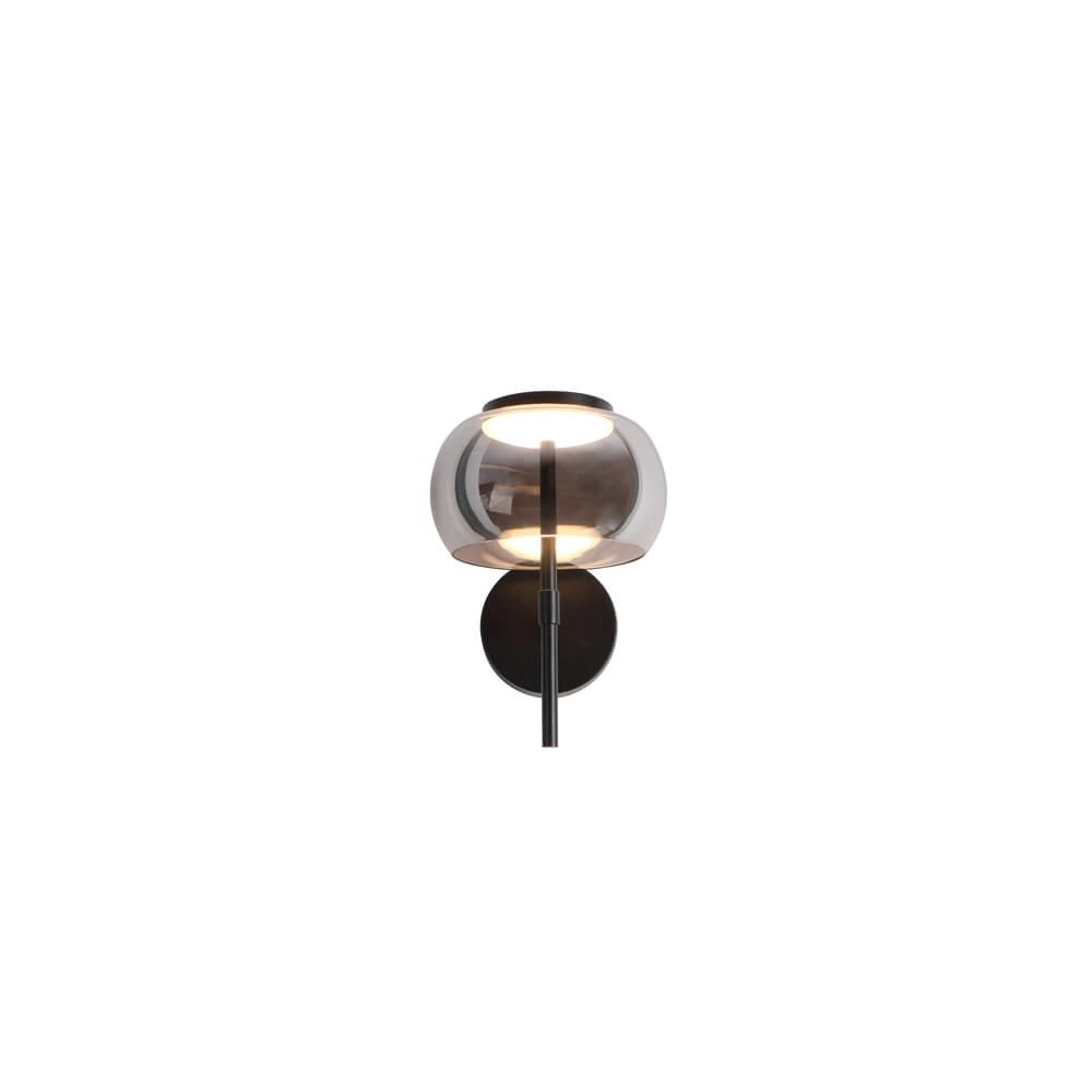 Design-Wandleuchte Bounto mit Rauchglas Lyora 4255805301166