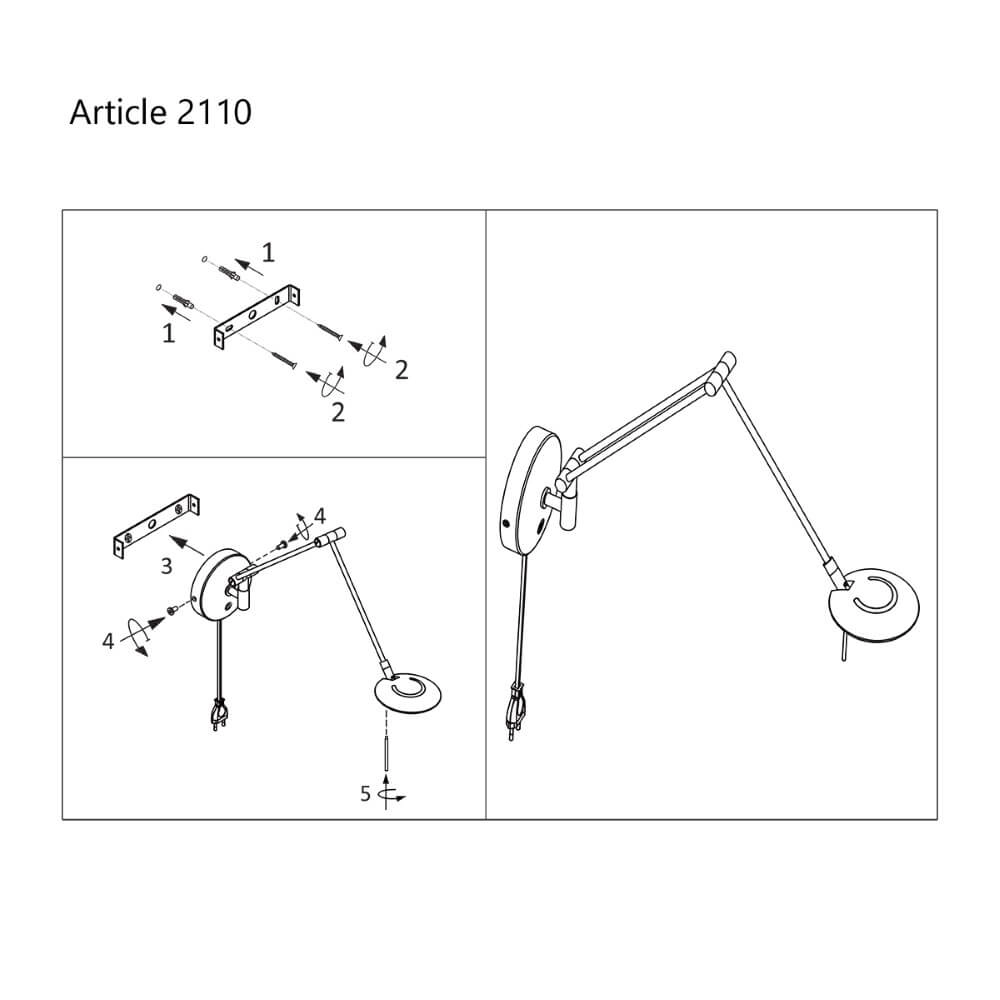Leselampe Zodiac LED für an der Wand Steinhauer 8712746127331
