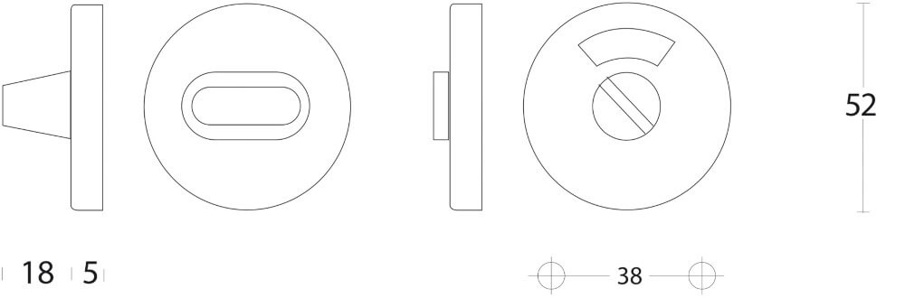 Verschluss der Toilette Tira flacher Edelstahl Intersteel 8714186052990