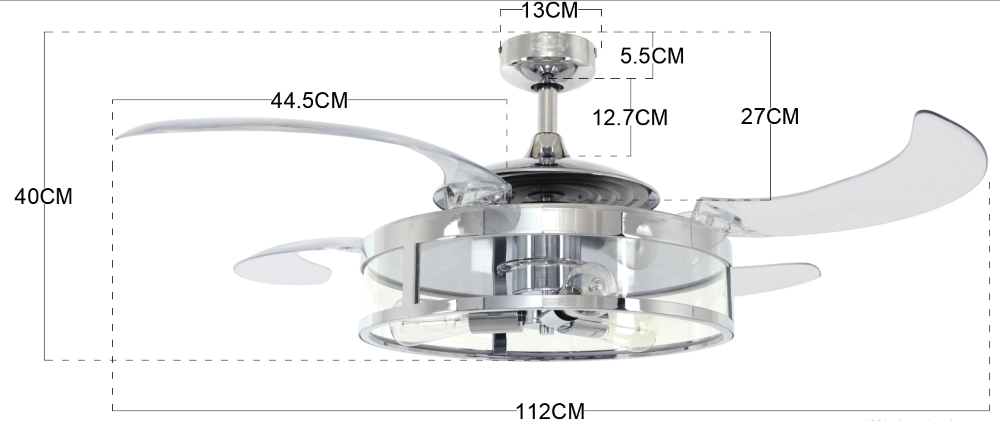 Deckenventilator aus Chrom Fanway Classic Ø 122cm Beacon 9333509119388