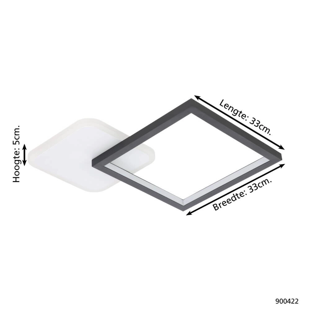 Verstellbare LED-Deckenleuchte Gafares quadratisch - schwarz Eglo 9008606241026